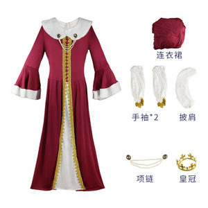 ชุดราชินีแห่งราชวงศ์ยุคกลางของผู้หญิงสำหรับผู้ใหญ่ชุดฮาโลวีนทีวีและภาพยนตร์ได้แรงบันดาลใจจากการดู - Product Image 6