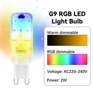 25W <strong>G9</strong> Halogen Equivalent 2W <strong>LED</strong> Dimmable Bulb RGB Color Changing with Remote Control <strong>G9</strong> <strong>LED</strong> Light Bulbs