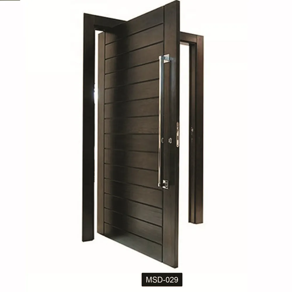 CBMmart-puerta de entrada principal de madera maciza, puertas de madera maciza con puertas de vidrio, opción de Villa, pivote oscilante