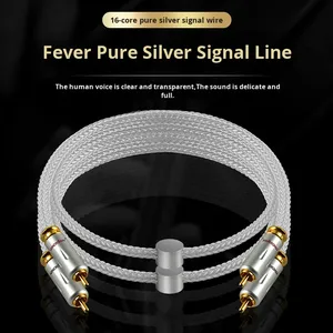 Cable de Audio de plata pura de 16 hilos de gama alta, señal RCA Dual para accesorios de altavoz de sonido HiFi para altavoz AMPLIFICADOR DE REPRODUCTOR DE CD - Product Image 6