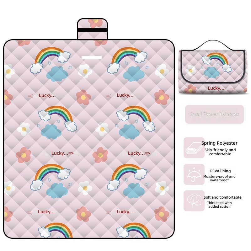 Little Flower Rainbow Ultrasonic Picnic Mat