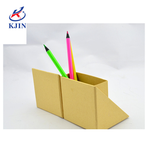 定制印刷促销可折叠方形Cube牛皮纸粘滞便笺记事本盒子笔筒 - Product Image 4