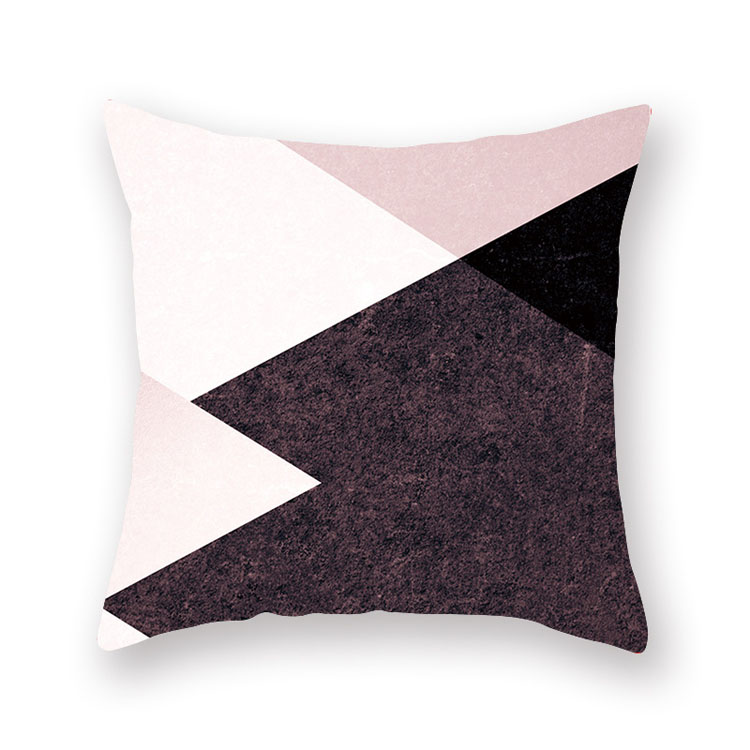 ins Nordic style rose gold pink peach skin velvet cushion cover geometric patchwork velvet cushion cover sofa seat cushion cover
