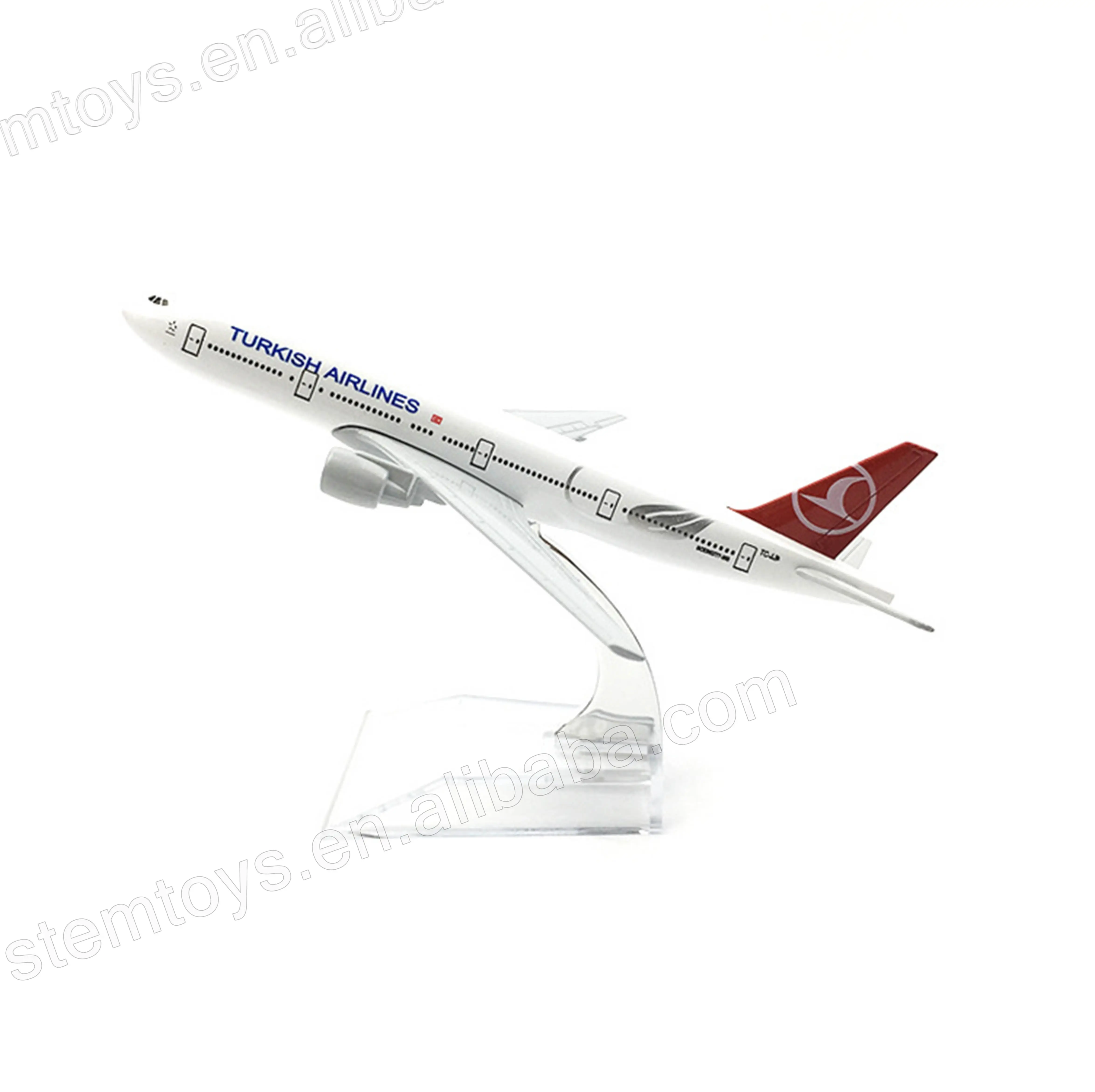 Venda quente 1/400 Metal Aviões Modelos Turquia Turkish Airlines Boeing 777 Diecast Avião Modelo Brinquedos para Coleção