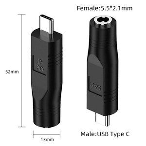 USB C to DC 5521 5.5x 2.1mm女性用アダプターStarlinkミニDC電源ケーブルコネクタラップトップ20V/65W + タイプC PDソース - Product Image 2