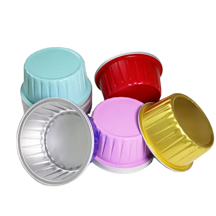 Made In China Food Grade Disposable Colorful Aluminum Gold Foil Trays Round Aluminum Foil Pan