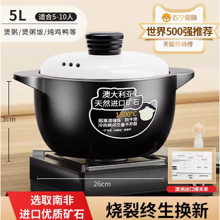 5L Health-Preserving Ceramic Pot with Panda Lid