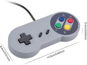 SFC USB Retro Gamepad classico, Controller di gioco SNES per PC, Raspberry Pi, Windows MAC Linux, Android GP100 (Grey) - Product Image 2