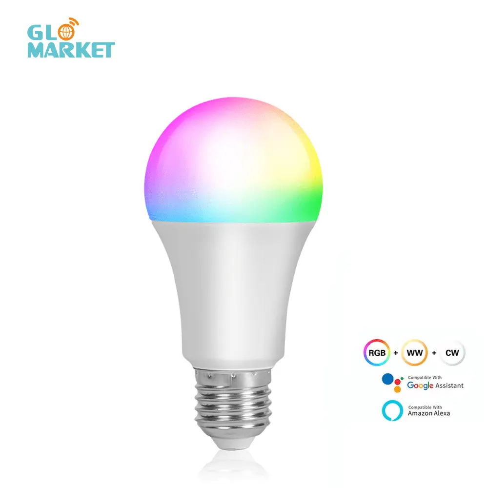 Glomarket 120V 220V Smart Led Lamp 9W Lampen E27 Kleur Led Lamp Lamp Alexa Matter Wifi Controle Rgb Slimme Verlichting