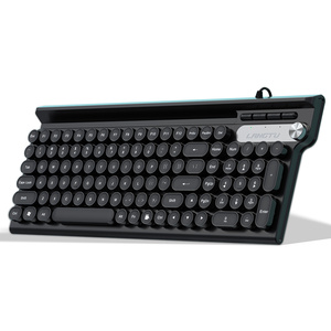 Teclado y ratón para ordenador de escritorio, combo de teclas redondas, estilo Retro Punk, máquina de escribir silenciosa, con cable USB, para PC y portátil - Product Image 6