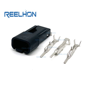 3 Pin Socket Delphi 12047782 Enchufe automotriz Negro Sin sellar Macho Auto Conector - Product Image 1