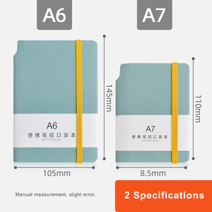 <strong>Colorful</strong> Cover Small Lined Journal <strong>Note</strong> Book A7 PU Leather Portable Pocket Students <strong>Notebook</strong> <strong>with</strong> Pen Holder - Product Image 3