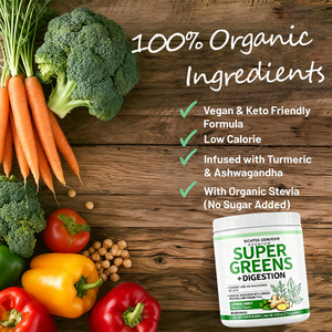 SuperGreens Superfood Poudre Verte Mélange De Fruits Supplément Vegan Nutrition Naturelle Sans Sucre - Product Image 3