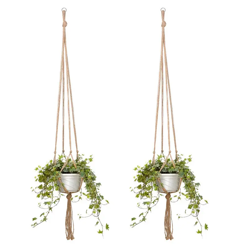 Cintres en macramé bon marché, support de plante suspendu à la main pour l'intérieur et l'extérieur, support de plante, décoration de la maison, vente en gros