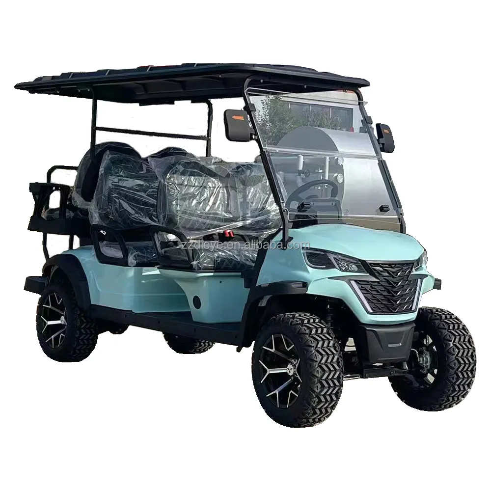 4 seater 6 passenger 48V New Style Sightseeing Bus Club Cart 4 wheel Electric Golf Buggy Hunting Cart Travel Electric Golf Cart