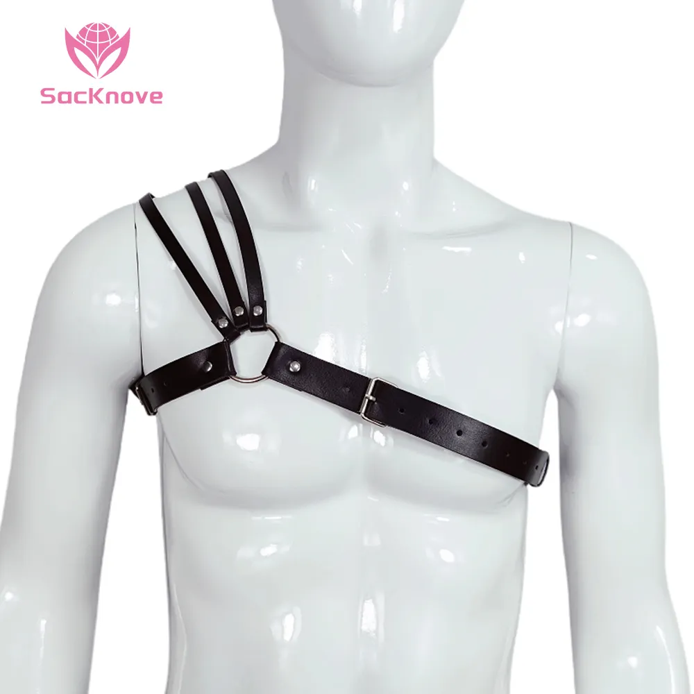 Sacknove 50013 Bar Hiệu Suất Trang Phục Đảng Da Bondage Phù Hợp Với Trong Vai Cơ Thể Sling Người Đàn Ông Đồng Tính Nam Ngực Dây Đeo Khai Thác