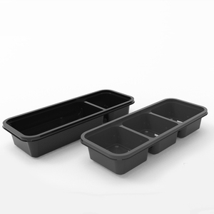 Lebensmittel behälter Verpackung zum Mitnehmen Bento Lunchbox 2 3 Portion Fach schwarz Boden behälter mit Deckel - Product Image 3