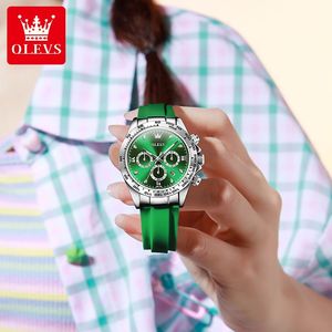 OLEVS 5618 donna orologio al quarzo fabbrica all'ingrosso Multi funzionale cronografo impermeabile cinturino in gomma luminosa orologio 38mm - Product Image 4