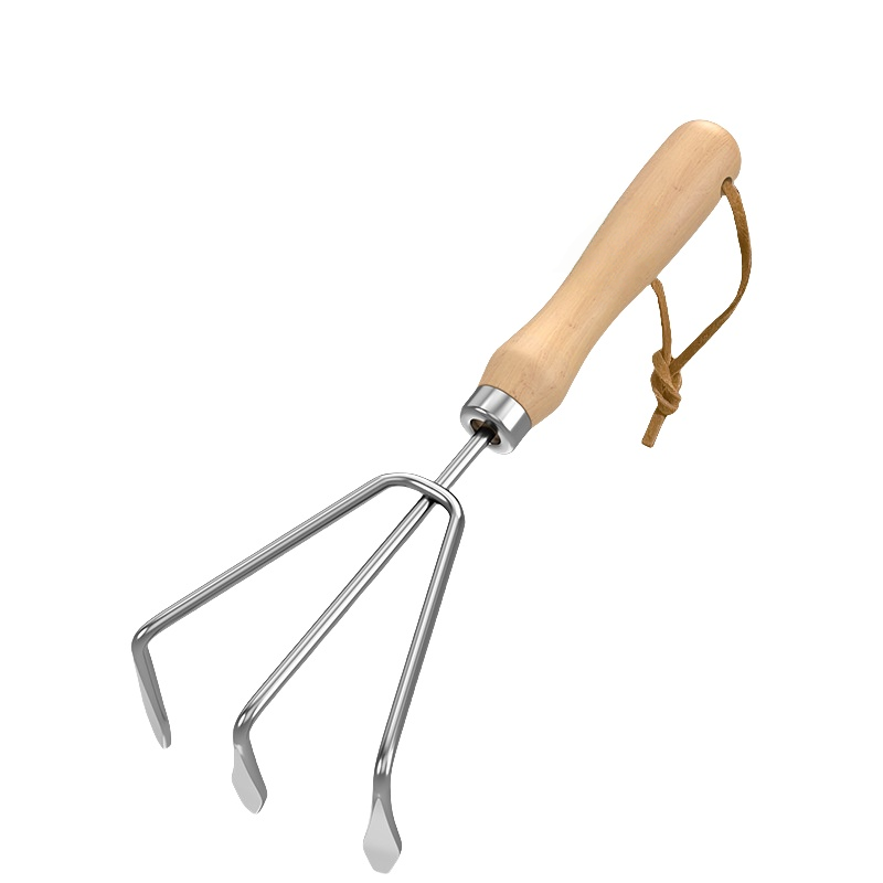 Râteau à trois dents en acier inoxydable