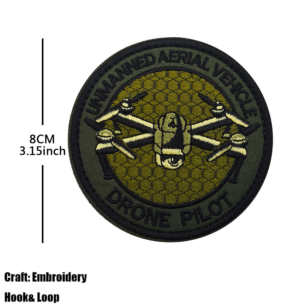 V01785-2 drone rond pilote drone-vert-velcro double face