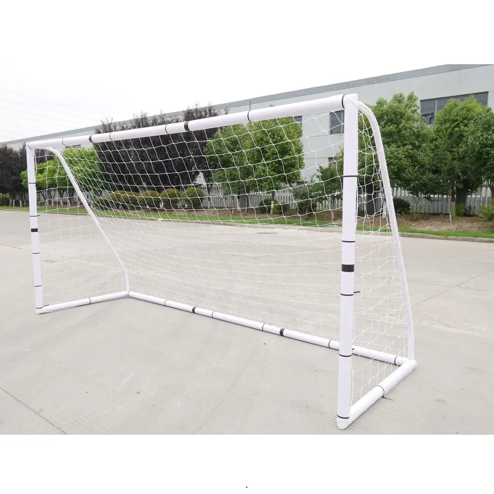 Equipo de fútbol al aire libre para niños, entrenamiento deportivo, portátil, 12x6 pies, equipo de fútbol Upvc, poste de portería de fútbol de plástico