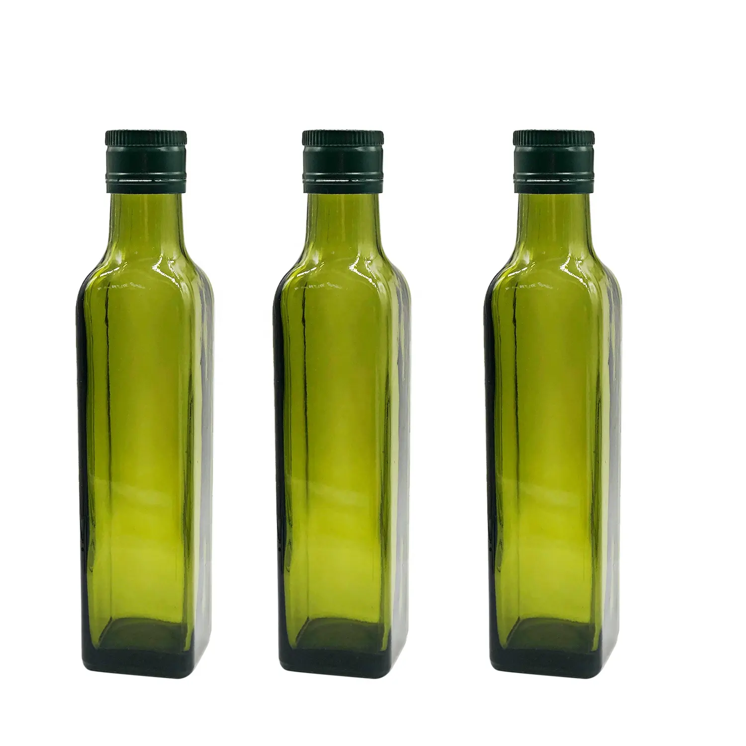 Vuoto bottiglia di olio di oliva con la protezione 250ml 500ml 750ml 1L chiaro piazza bottiglia di vetro per olio di oliva