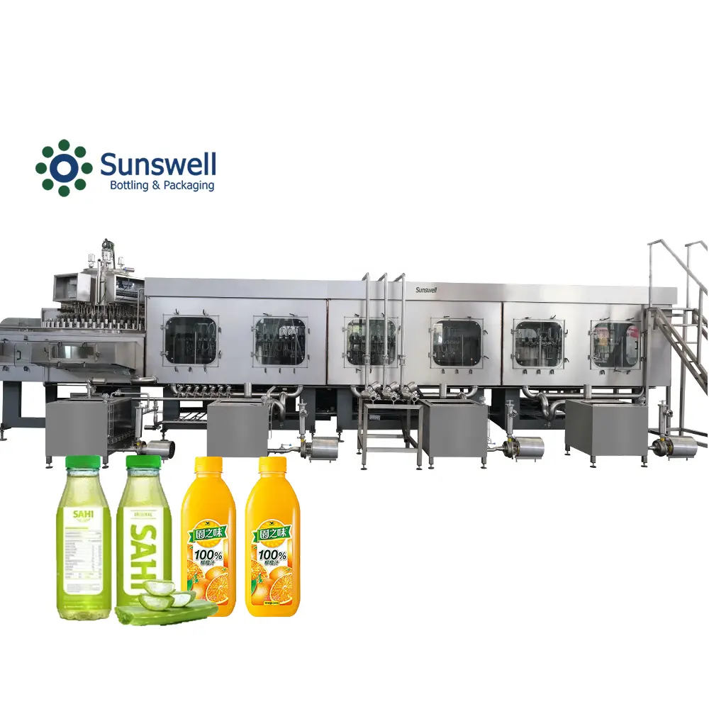 Máquina de embalagem automática para enchimento de suco de frutas e laranjas, espremedor de manga e garrafa pequena de plástico para enchimento de suco asséptico