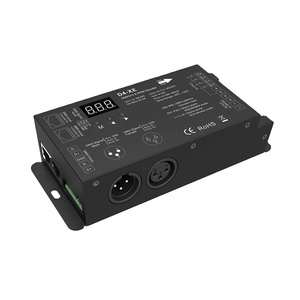 D4-XE 4 Channel RGBW <strong>DMX</strong> 512 RDM Decoder <strong>PWM</strong> Frequency XLR3 RJ45 RGB DMX512 <strong>Controller</strong> Digital Green Terminal