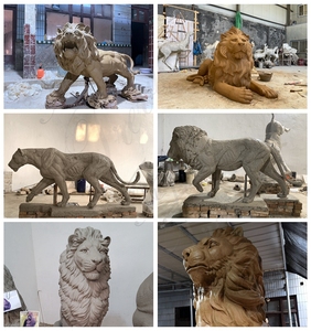 TREVI รูปปั้นสิงโตทองสัมฤทธิ์ดีไซน์ขนาดชีวิตคู่สำหรับตกแต่งสวนกลางแจ้ง - Product Image 5