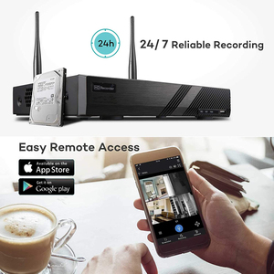 8ch h.265 wifi安全摄像头套件家庭安全摄像头ip无线摄像头p2p移动查看eseecloud app - Product Image 6