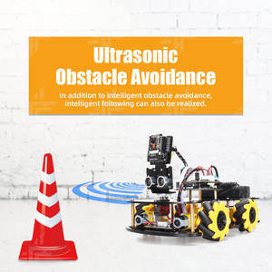 Omni Wheel Robot Kit für Arduino ESP32 CAM Werkseitig programmier bares drahtloses Gerät Smart Car Features Hindernis vermeidung verfolgung - Product Image 4