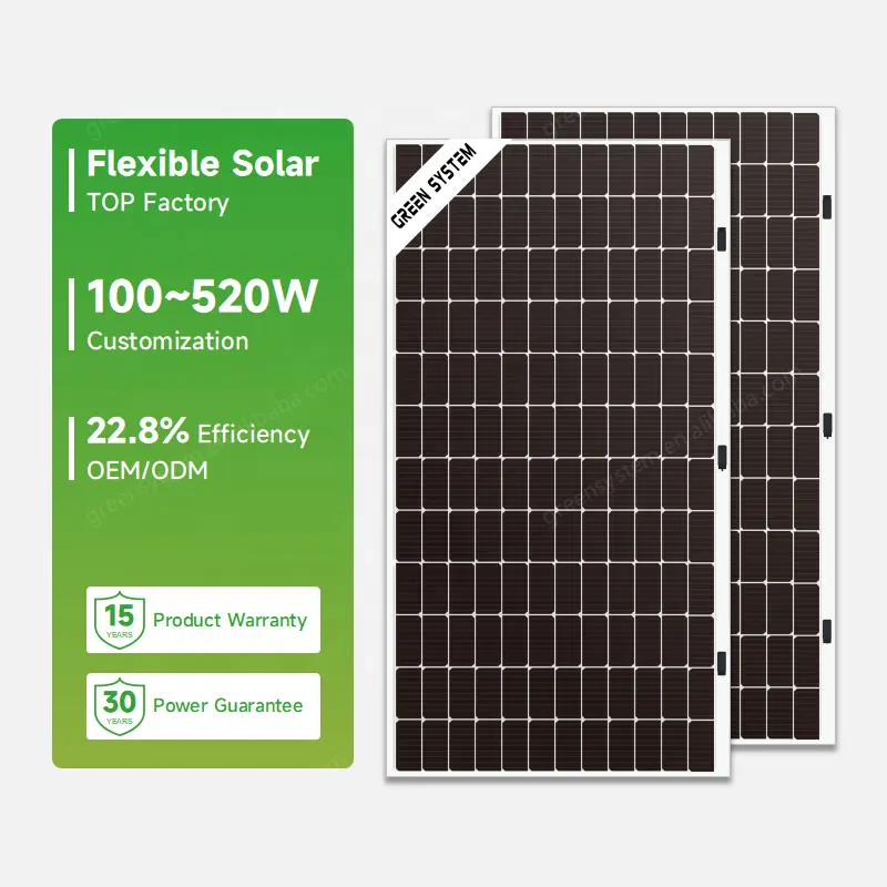 Toit solaire à usage domestique à couche mince enroulable léger Solares Paneles Panneaux solaires flexibles