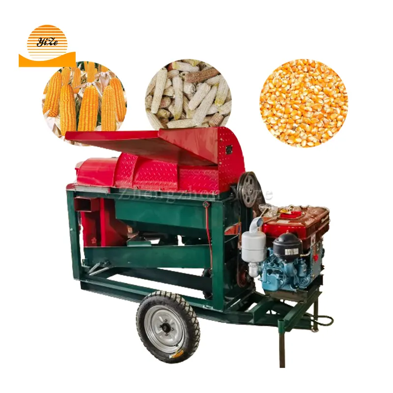 Machines agricoles Batteuse de maïs à moteur diesel auto-alimentée Décortiqueuse de maïs Machine à éplucher