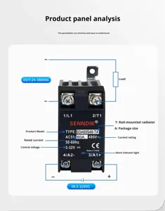 Senndik משולב ממסר מצב מוצק אפוקסי SDA25S48-TA 15 א 480v 3-32vdc dc/שליטה - Product Image 2
