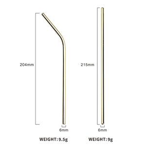 可重复使用的不锈钢金属吸管直弯曲金属吸管多色吸管 - Product Image 2