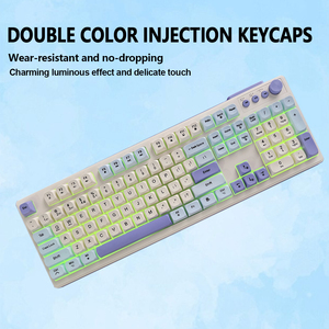 Teclado de membrana con cable de 108 teclas OEM ODM Office iluminación RGB personalizada con perilla de control de volumen - Product Image 5