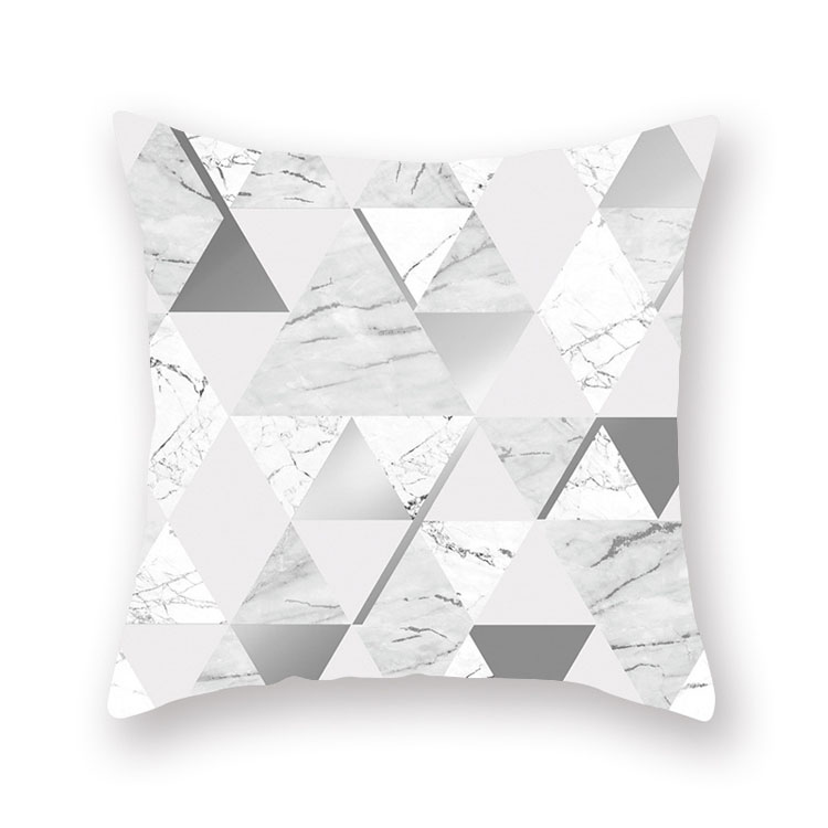 New Style Silver Grey Geometric Chevron Peach Skin Pillow Cover Car Office Sofa Bed Cushion Cover Wholesale