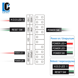 60 Computer power Mini impermeabile <span class=keywords><strong>Push</strong></span> start desktop main <span class=keywords><strong>case</strong></span> scheda madre del cavo di alimentazione