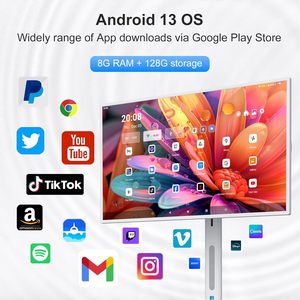 Высокое качество FHD Type-C Телевизор портативный 32 дюймов ультра тонкий ЖК-экран Smart Screen Android 13 вращающийся Телевизор вертикальный смарт-телевизор с подставкой - Product Image 4