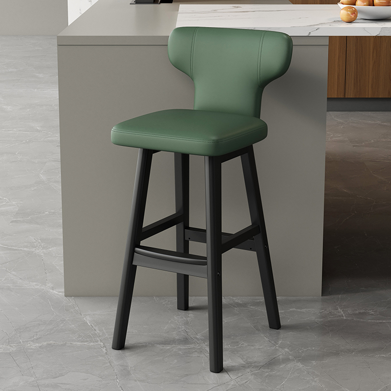 Black wooden legs, dark green cat-scratch leather