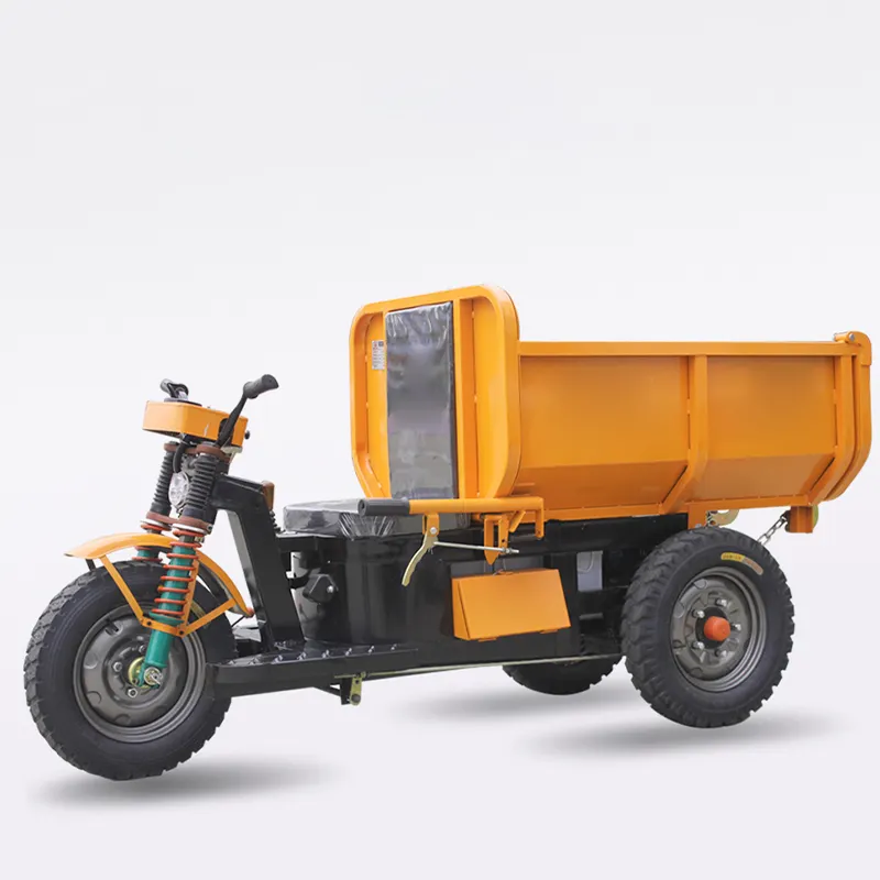 Çiftlik besleme üç tekerlekli bisiklet taşıma aracı elektrikli üç tekerlekli bisiklet DAMPERLİ KAMYON