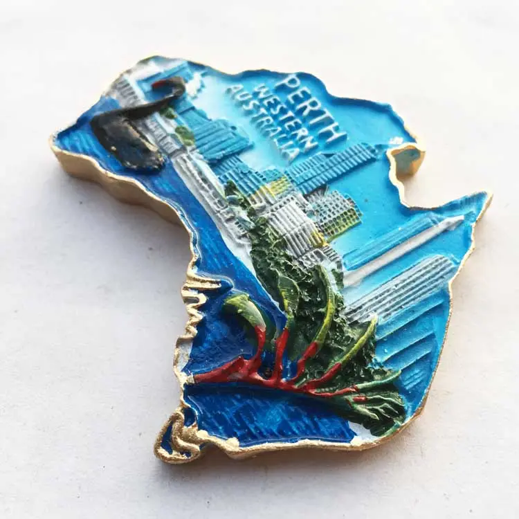 Are of good quality Creative map of Perth, Australia resin crafts Elegant and generous gifts & crafts The fridge magnet