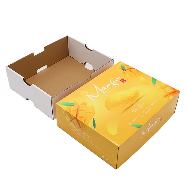 Chất Lượng Cao Tùy Chỉnh In Ấn Các Tông Carton Cho Dứa Tươi Trái Cây Xoài Hộp Quà Tặng Hộp Các Tông Với Xử Lý Trái Cây Bao Bì