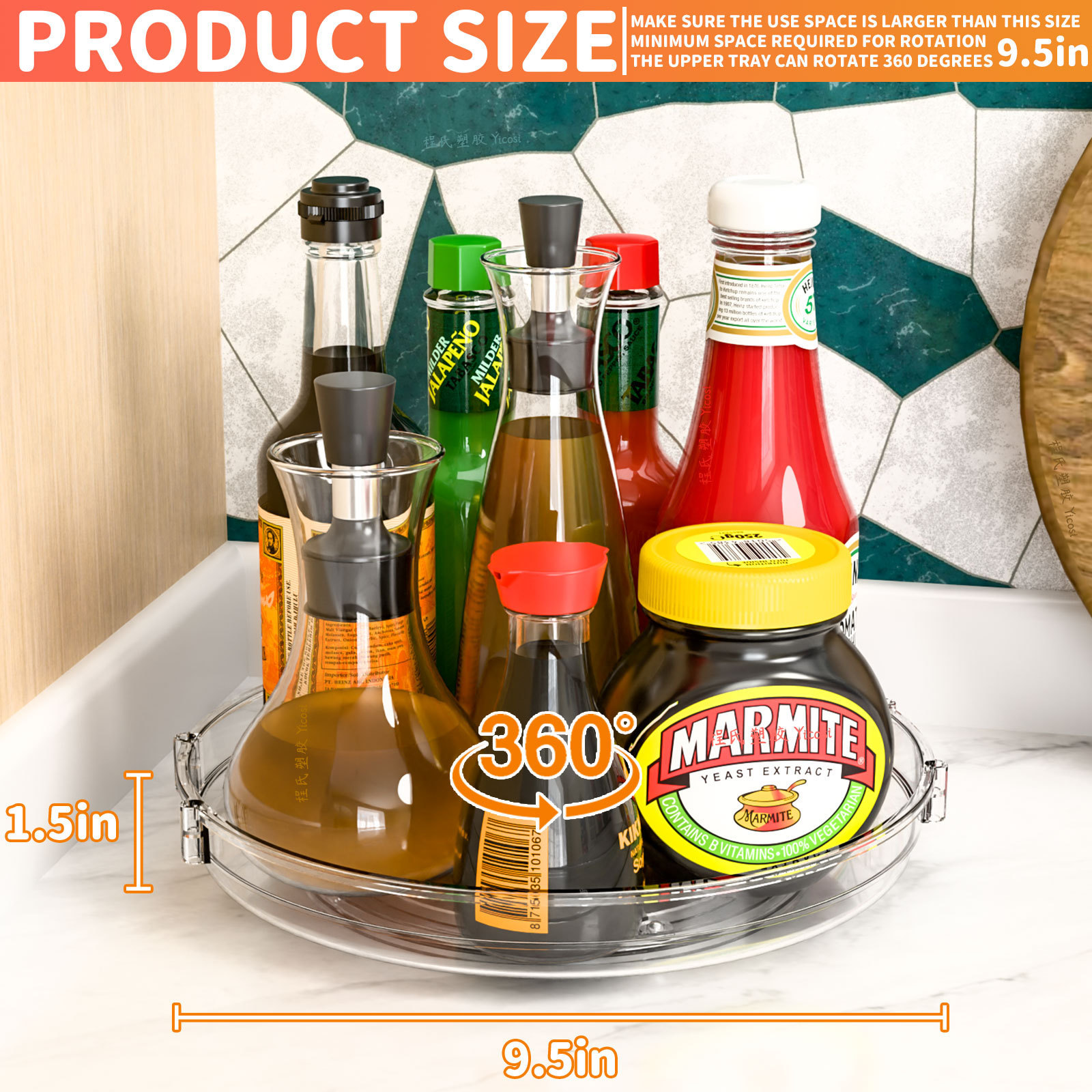 1-layer (no rod) - Round - PET seasoning tray - Plain