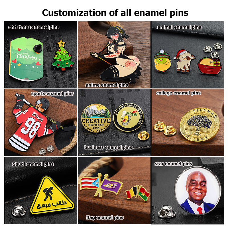 random lapel pin as samples
