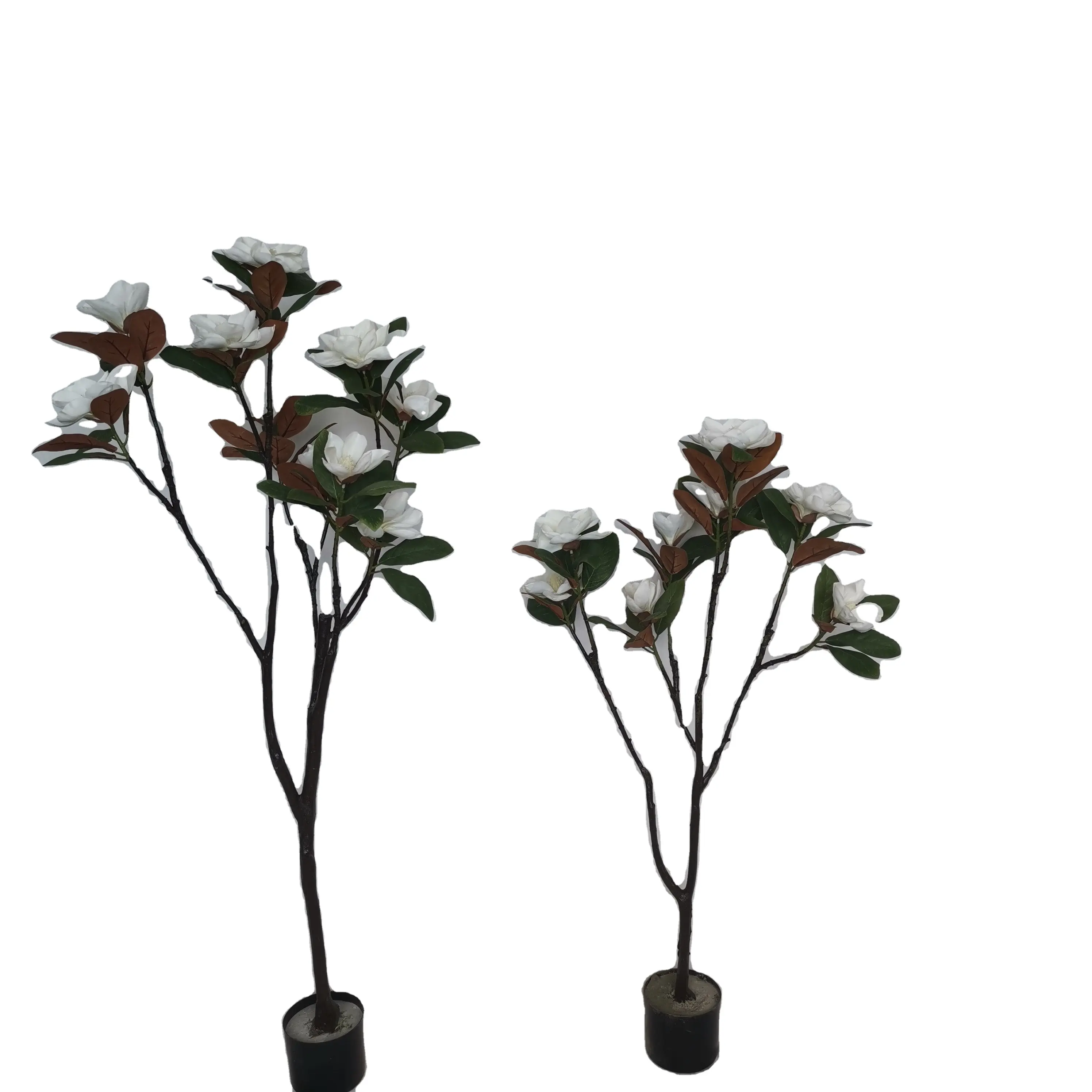 Künstlicher Plastik blatts chaum Seide Magnolie Blumen künstlicher Baum für Haupt dekoration