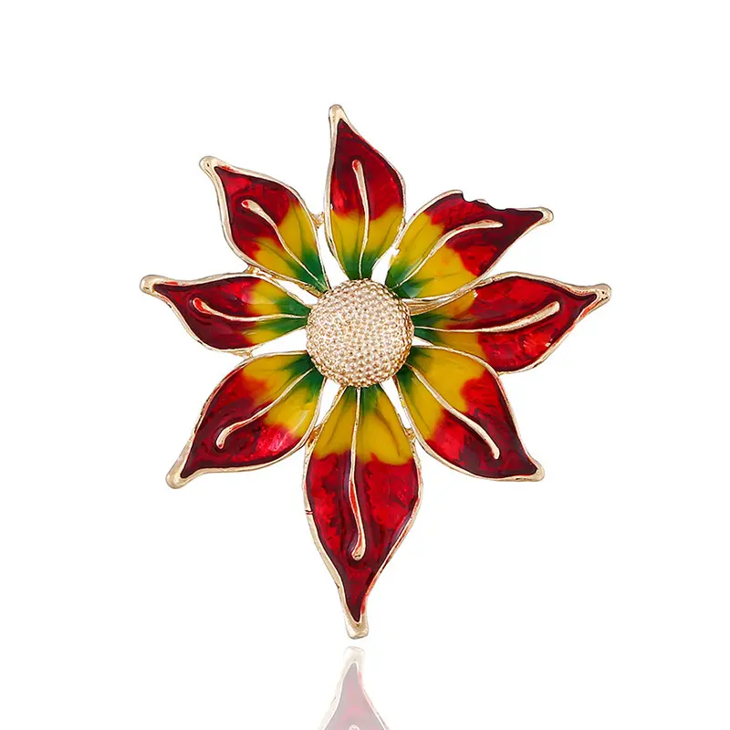 New Sun Flower Glazed Glaze Brooch Collar Pin Fashion Colored Sunflower Brooches For Women Personalized Clothing Accessories