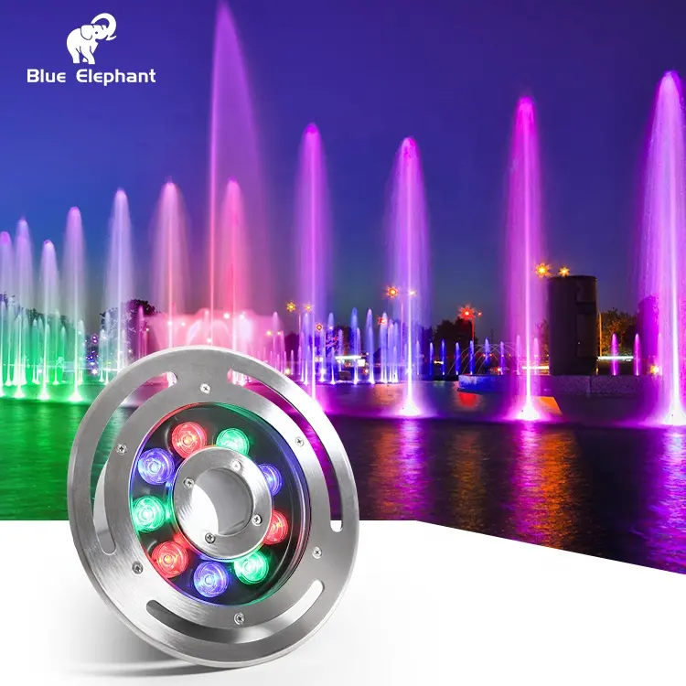 Diskon Besar Lampu Kolam Renang Bawah Air Kustom Lampu Air Mancur Led Baja Tahan Karat 9W Rgb untuk Lanskap Air Mancur