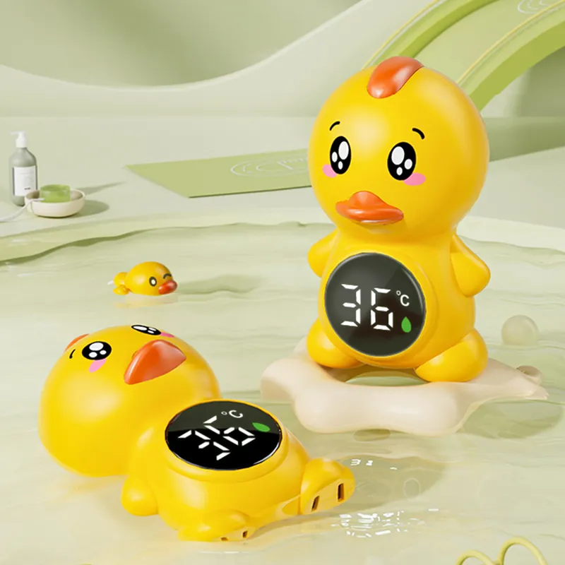Pato cartoon digital quarto bebê banho água termômetro para crianças crianças