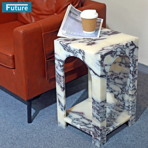 Sang trọng tự nhiên thấp pilnth calacatta Viola đá cẩm thạch cho biệt thự phòng khách giường phòng giao diện điều khiển bên sofa bảng cuối bảng Bàn Cạnh Giường ngủ - Product Image 4